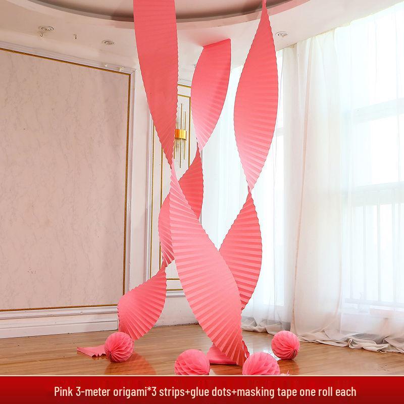 Wedding Origami Wave Festive Decoration Set: Extra Long Pull Flower Strips