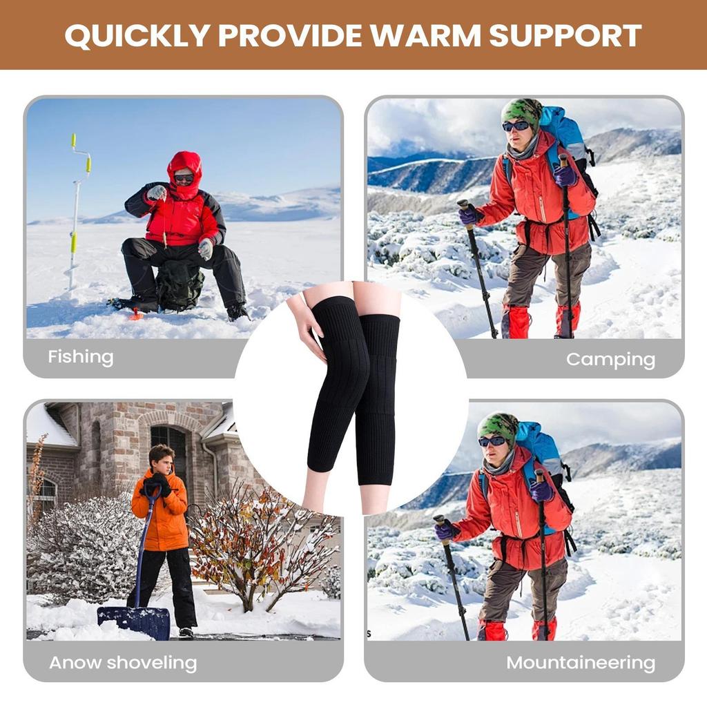 Warm Knee Pads 3D Knit Cashmere Breathable Warmer Heated Knee Wrap For Men Family Friends Indoor Outdoor Running Cycling Offices