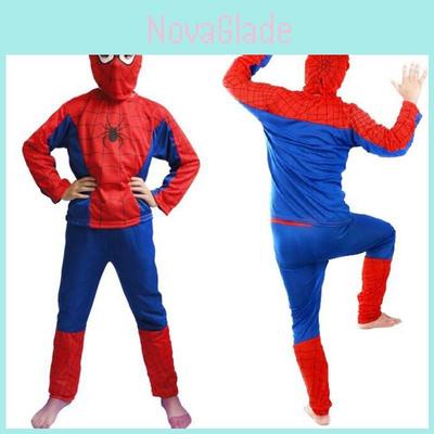 Fantástico Conjunto de Fantasia Infantil Estampado do Homem-Aranha Para Halloween e Festas