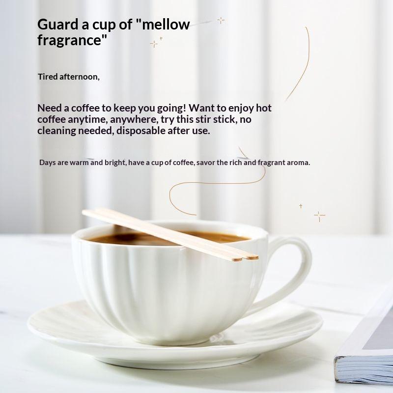 Gianxi Wooden Coffee Stirrer  Disposable Independent Packaging  Coffee Stirrer 19cm Long Handle Hot Tea Drinking Wooden Stick