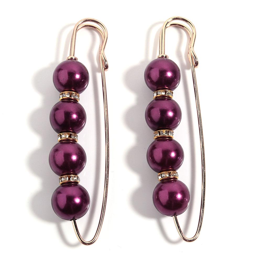 

5pcs Imitation Pearl Brooches 85mm Exquisite Rhinestone Safety Pin For Women Pants Tightening Waist Pin Clothing Decor Supplies