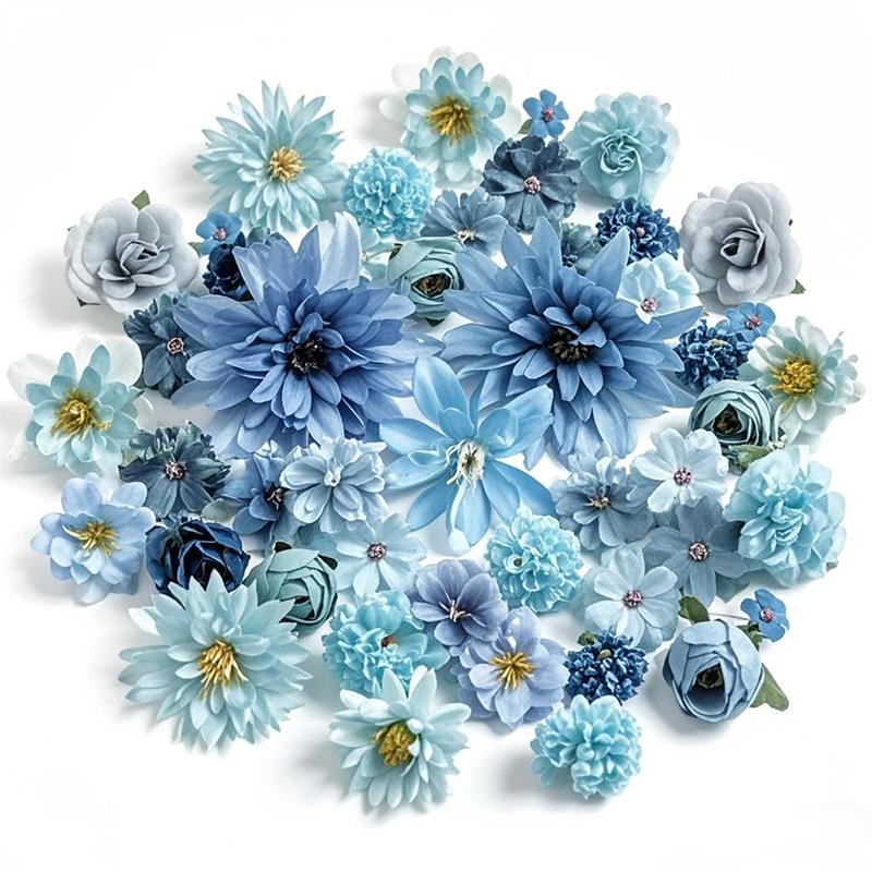 Gemischte künstliche Blütenköpfe, Seidenrosen, Kunstblumen für Heimdekoration, Hochzeitsdekoration, DIY-Bastelgirlanden-Zubehör