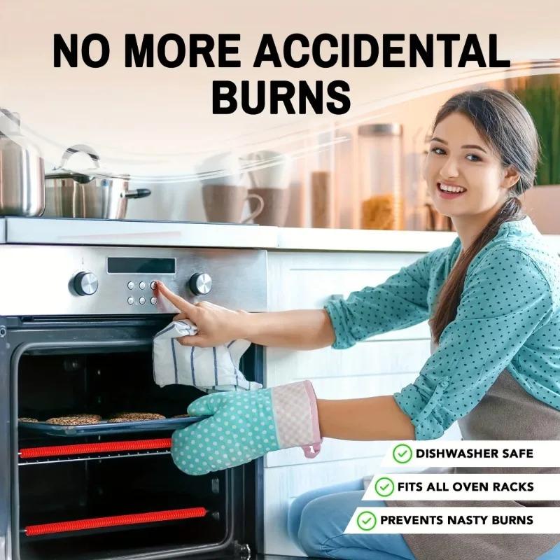 Heat-resistant Silicone Oven Rack Cover, Kitchen Anti Slip Protective Barrier To Prevent Burns and Protect The Grill