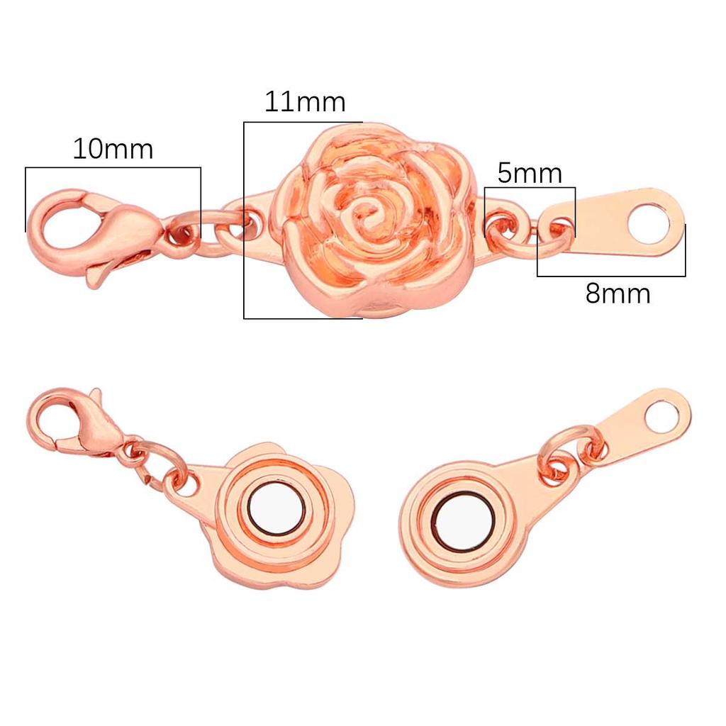 2 Set Chiusure Magnetiche a Blocco Terminali a Moschettone Estensori a Catena Convertitori per Connettori di Collane Braccialetti