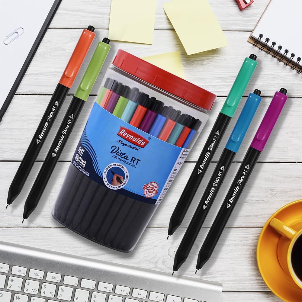 Reynolds Vista 70 Blue Ball Point Pen Pack of 1 X 70 PENS BLUE | Smooth Writing Pens for School, Office & Students | 0.7 mm Tip