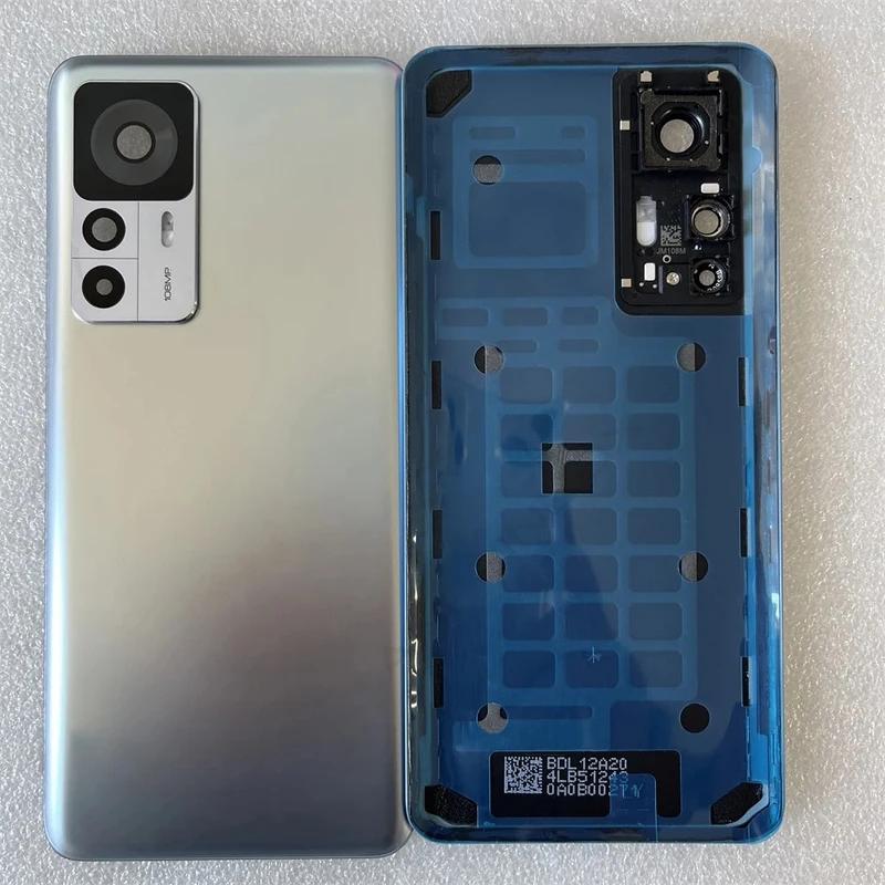 Nytt for XM Mi 12T Pro Herdet Glass Bakdeksel Reservedeler For Mi12T Bak Batterideksel Dørhus + Kameraramme