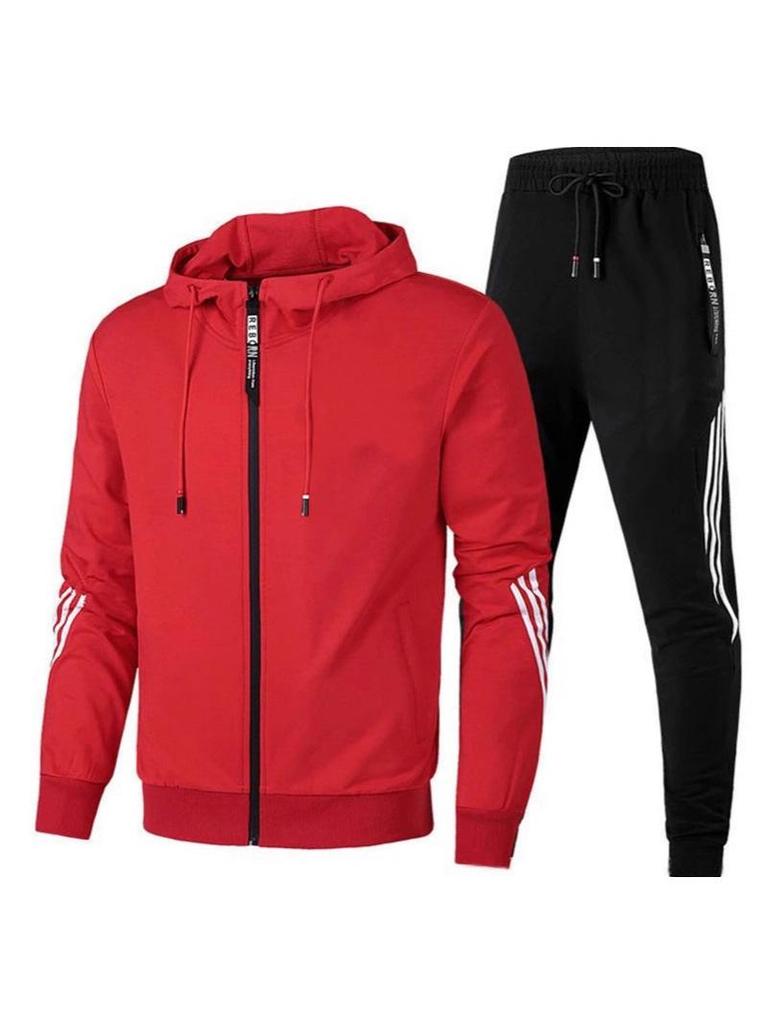 Men's Spring & Autumn Sport Casual Hoodie and Sweatpants Set - Three Color Options