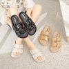 New women's buckle slippers summer wear fashion trend one-word outdoor thick bottom heightening casual cool slippers