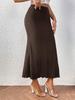 2024 High Waist Knitted Jacquard Fishtail Long Skirt