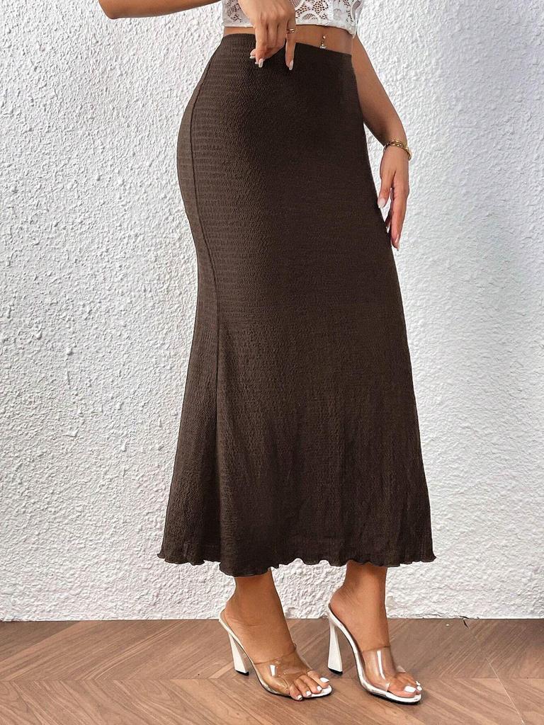 2024 High Waist Knitted Jacquard Fishtail Long Skirt