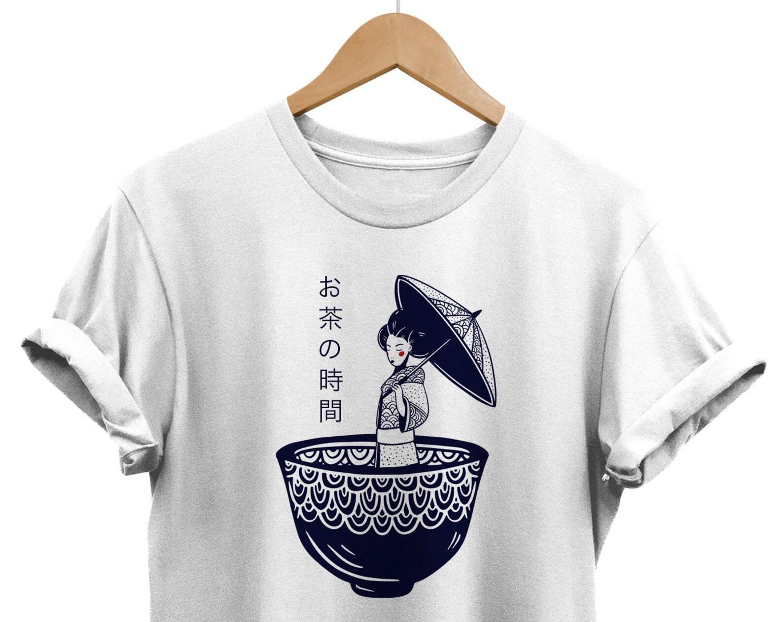 Japanese Tea Time T-shirt: Japan Culture Art, Urban Streetwear XL