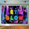 Lets Glow Party Decorations&Neon Birthday Party Decorations,Neon Let's Glow Party Backdrop,Lets Glow Backdrop,Glow in The Dark Backdrop&Neon Backdrop