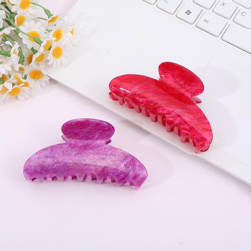 Korean Style Starry Sky Acrylic Hair Claw for Women, Glitter Candy Color Clip Ornament.