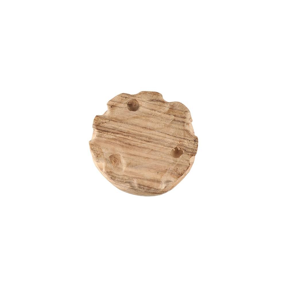 Taburete de Madera Base Redonda de Madera Base Exquisita de Madera Maciza Natural Soporte Vintage Liso Figuras Hogar