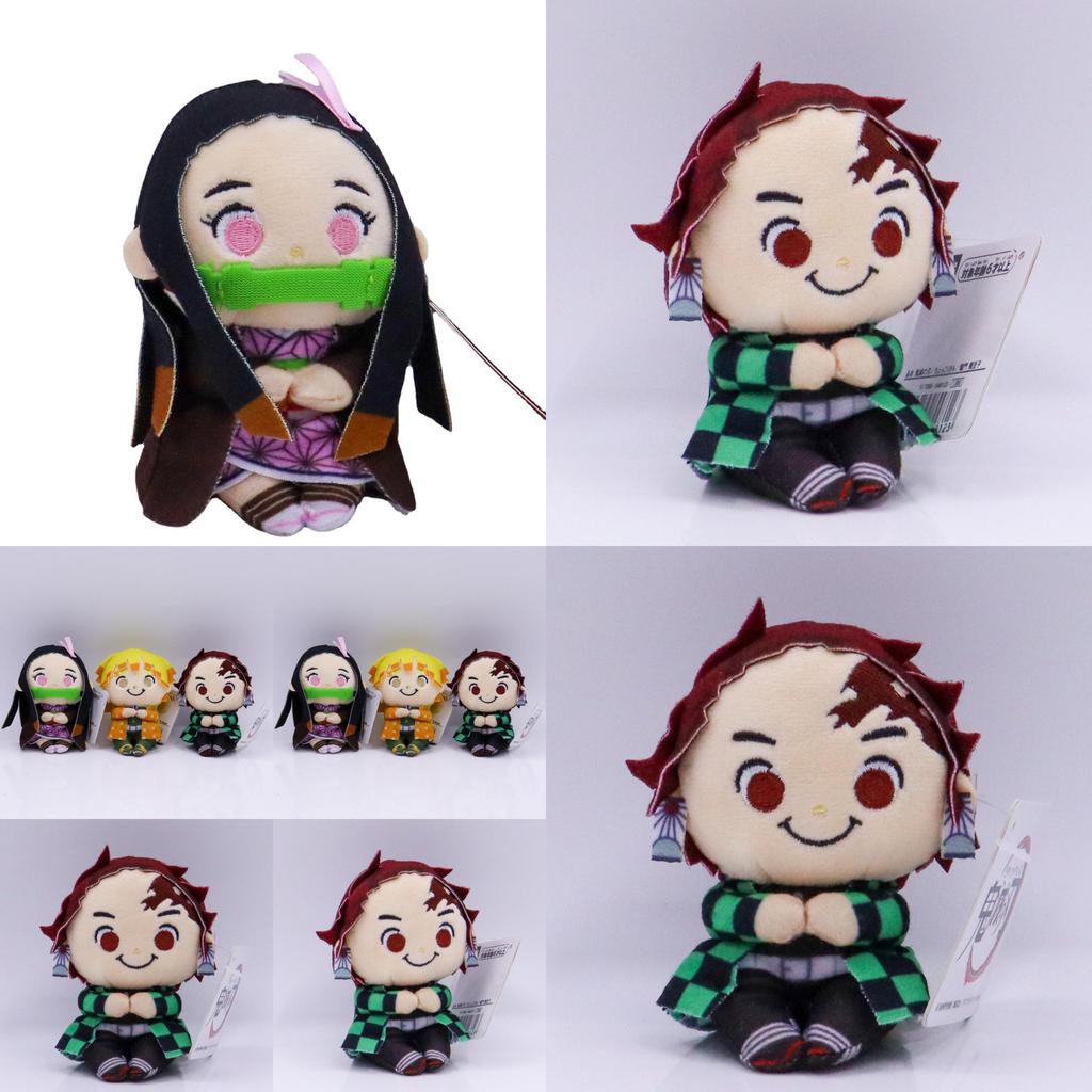 Entzückende 4-Zoll Demon Slayer Tanjiro Zenitsu Nezuko Plüschpuppe mit weicher PP-Baumwolle