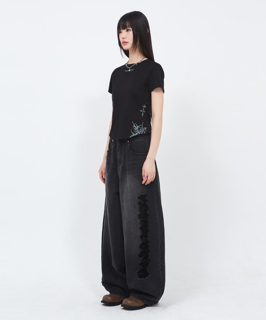 Sekeondeusolteu Doodle Angel T-Shirt (Black)