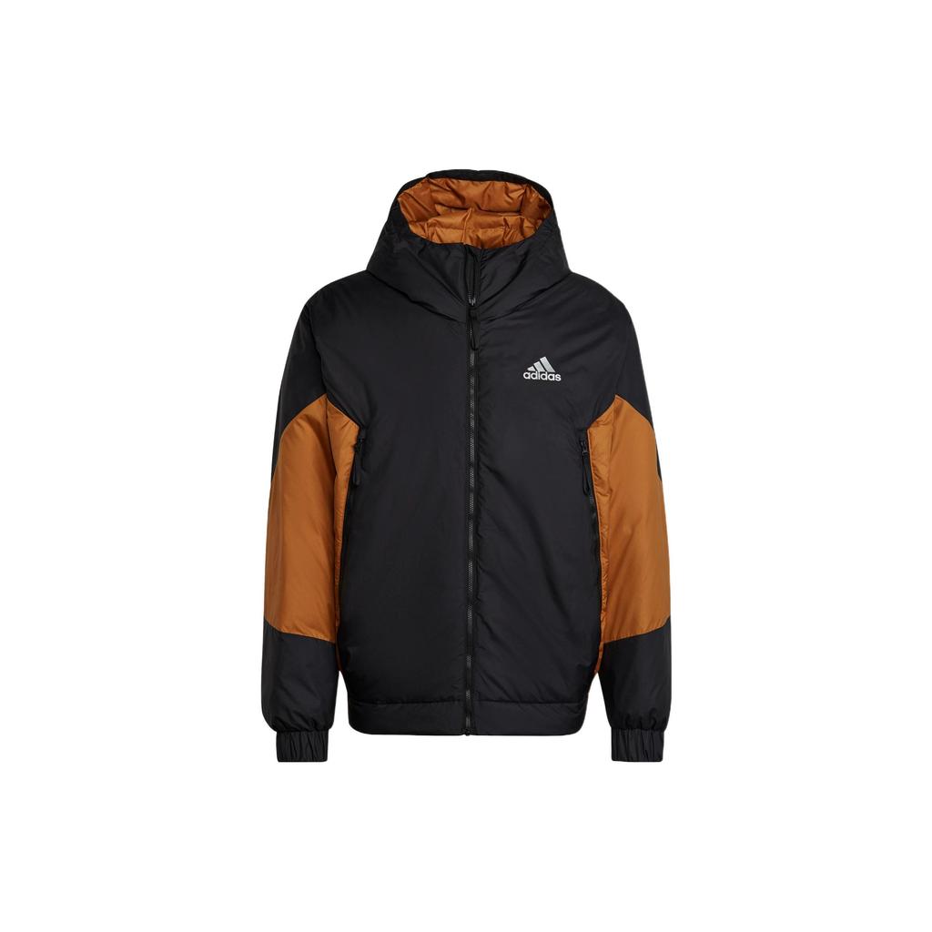 Adidas Logo Print Zip-Up Hooded Down Jacket Men Outerwear Multicolor HK6667