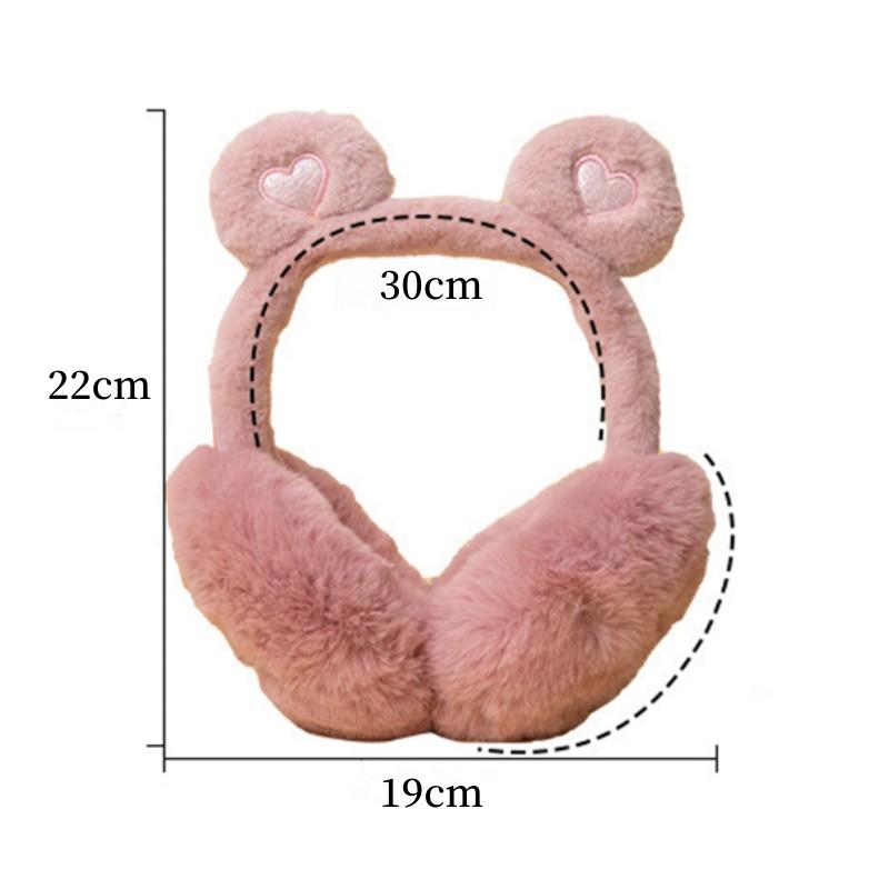 Cute Bear Ears Winter Warm Earmuffs Plush Thick Soft Ear Muffs Protect Ears Foldable Warmer Cover Earflaps for Women Girls Kids