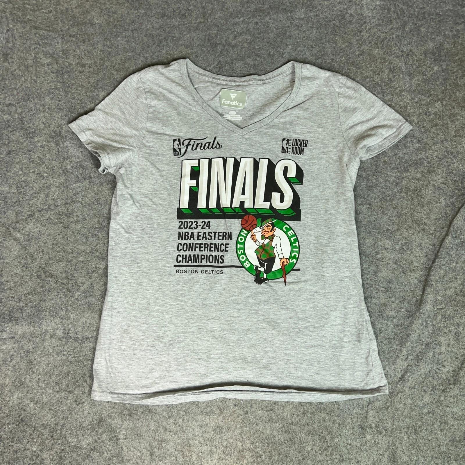Boston Celtics Womens Shirt Large Gray Tee T NBA Finals Basketball NBA Fanatics S