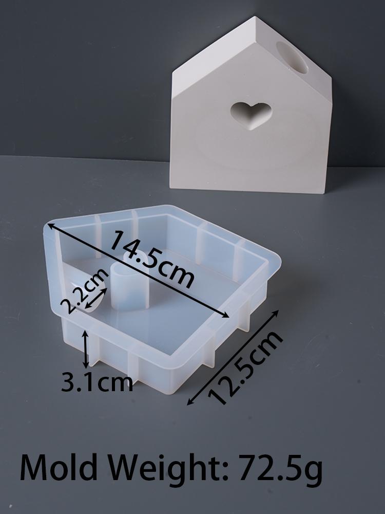 

3D Дом Подсвечник Силиконовая Форма DIY Подсвечник Литьевые Формы Сердце Дома Гипс Смола Изготовление Поделок Домашний Декор Принадлежности