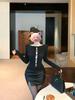 Reversible Bowknot Hollow-Out Round Neck Slim-Fit Long Sleeve Women's Spring Top