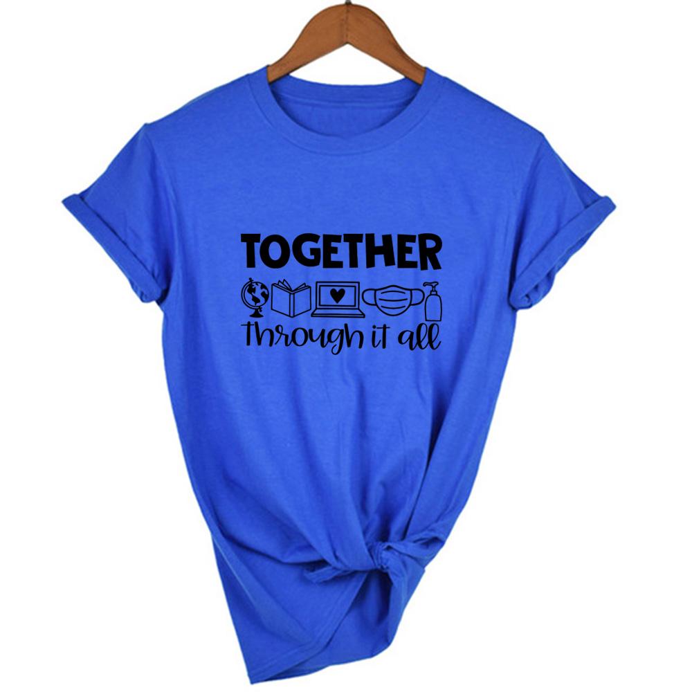 Together Through It All Women Harajuku T Shirt Grunge Aesthetic Short Sleeve Tops Streetwear Female T