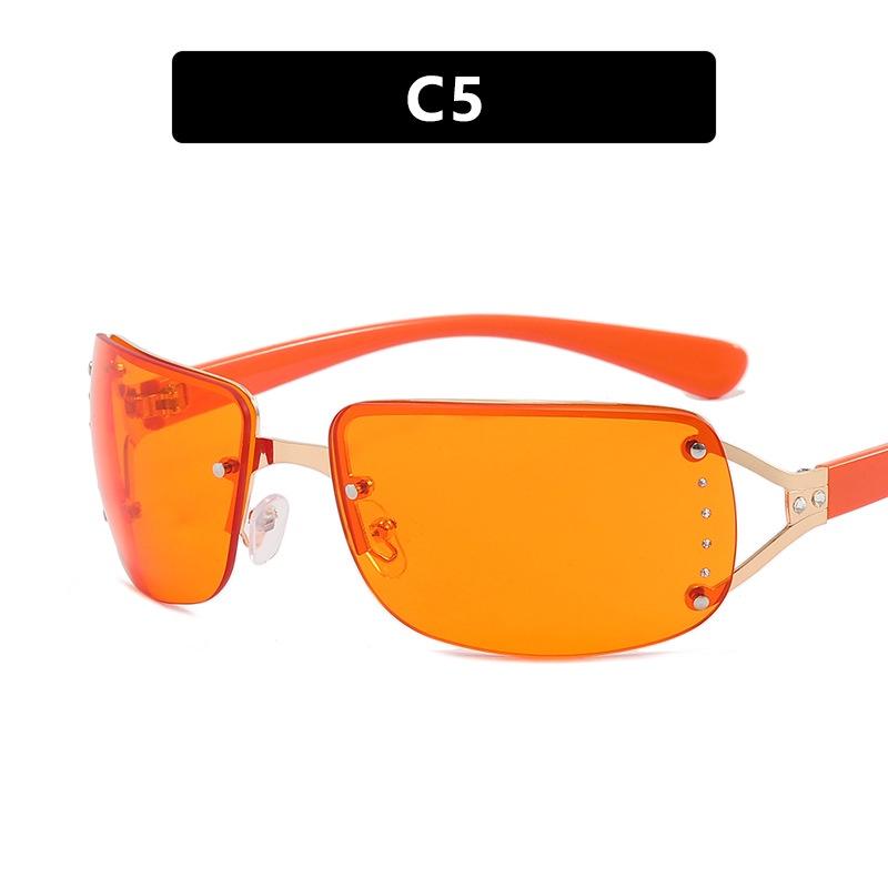Y2k Trendy Rhinestone Square Sunglasses For Women 2023 New Arrival Frameless Design