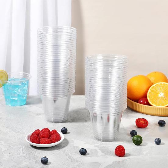 Clear Plastic Cups Thickened Drinking Cups for Parties Weddings Bars 9 Oz