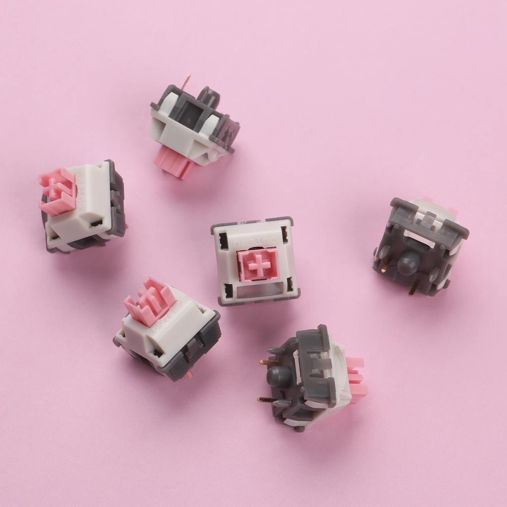 JKDK XCJZ Pink Gray Butterfly Silent Switch Upgrade 5 Pin Linear Hot Swap 42g Mechanical Keyboard Gaming Switch F75 AJAZZ AK820