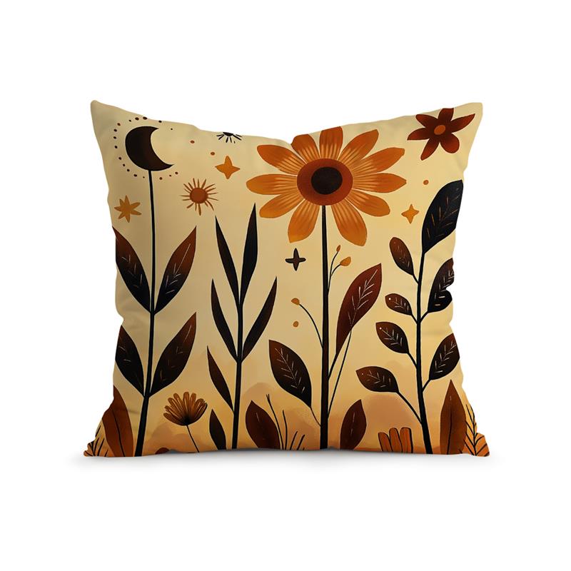 Bohemian Autumn Decorative Cushions Pillowcase Abstract Plants Leaves Cushion Cover Throw Pillow Sofa Pillowcover Decor