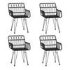 5 Piece Outdoor Dining Set Black Poly Rattan