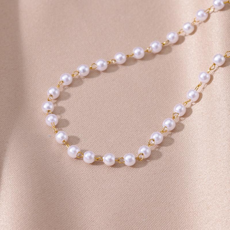 Anklets for Women Artificial Pearl Stainless Steel Chain Anklet Summer Beach Accessories Foot Leg Bracelets Decoration Jewelry