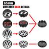 4Pc 55mm 56mm 60mm 65mm Car Wheel Center Hub Cap Rim Cover Stickers For Volkswagen VW GTI R-Line R Polo T5 Golf Passat Scirocco