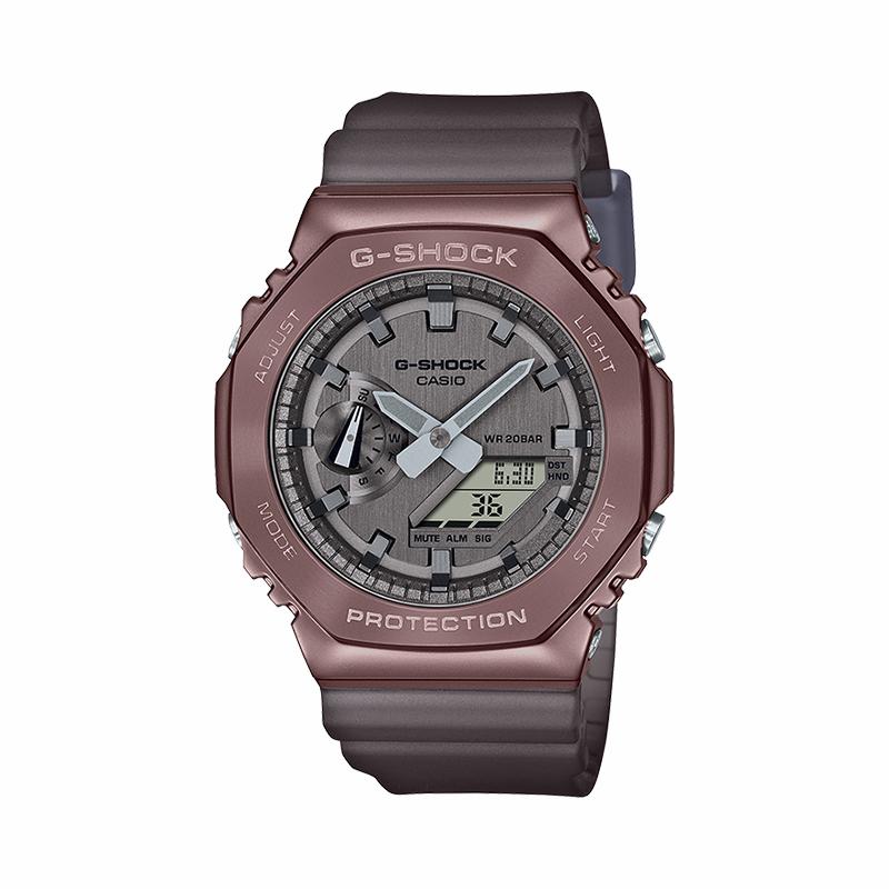 Casio Customized Watch Modified Series Glacier Transparent Case Quartz Resin Strap Same Model for Men and Women Gun Colo GM-2100MF-5