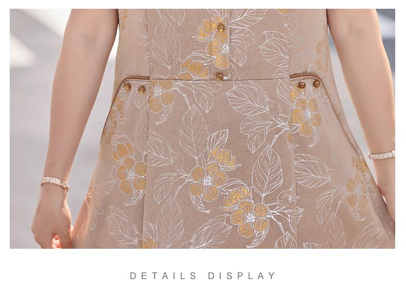 2026 Summer Fashion Slimming Dress for Mom: Elegant Chinese Style for Middle-aged Women