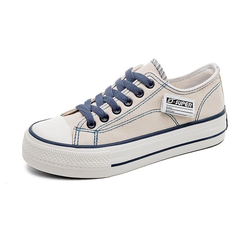Platform canvas shoes women's height-increasing white shoes spring and autumn new versatile autumn student low-top shoes spring