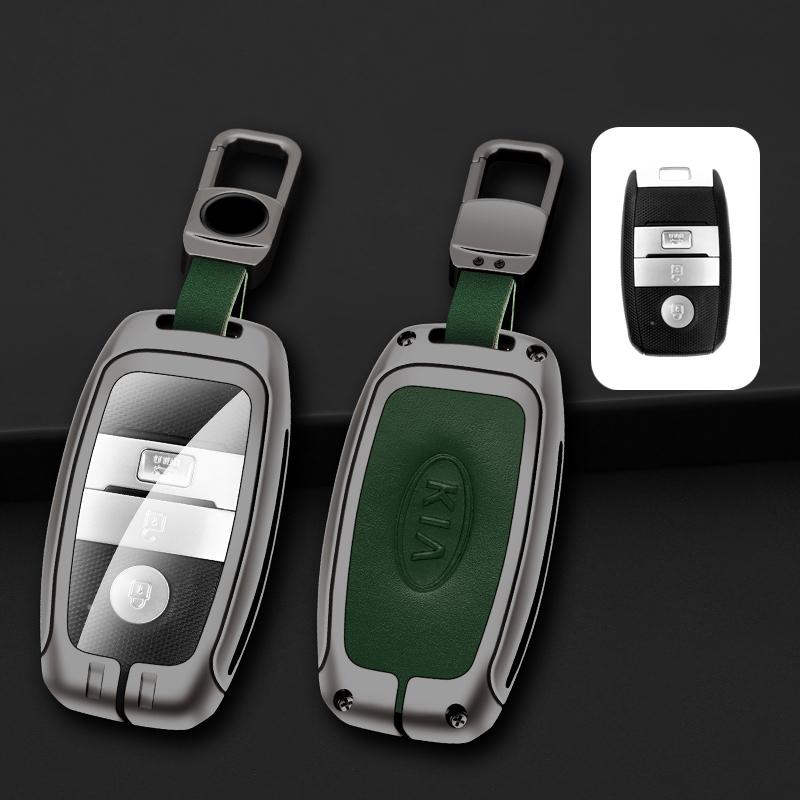 AEH1 Zinc Alloy Leather Car Key Case Cover Shell Holder For Kia RIO 3 4 Optima Xceed Ceed Sorento 2011 Forte Niro 2023 Accessories