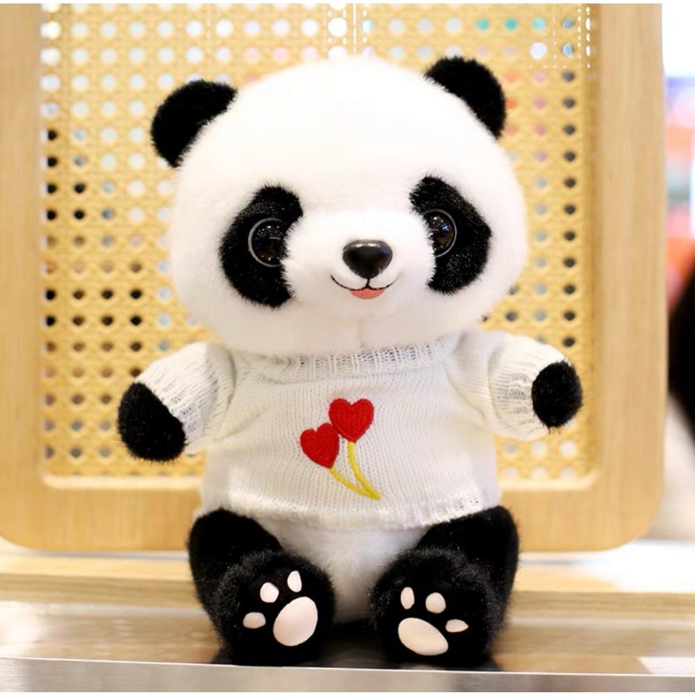 Cute sweater giant panda plush toy wholesale panda base Sichuan souvenir eight inch grab machine doll
