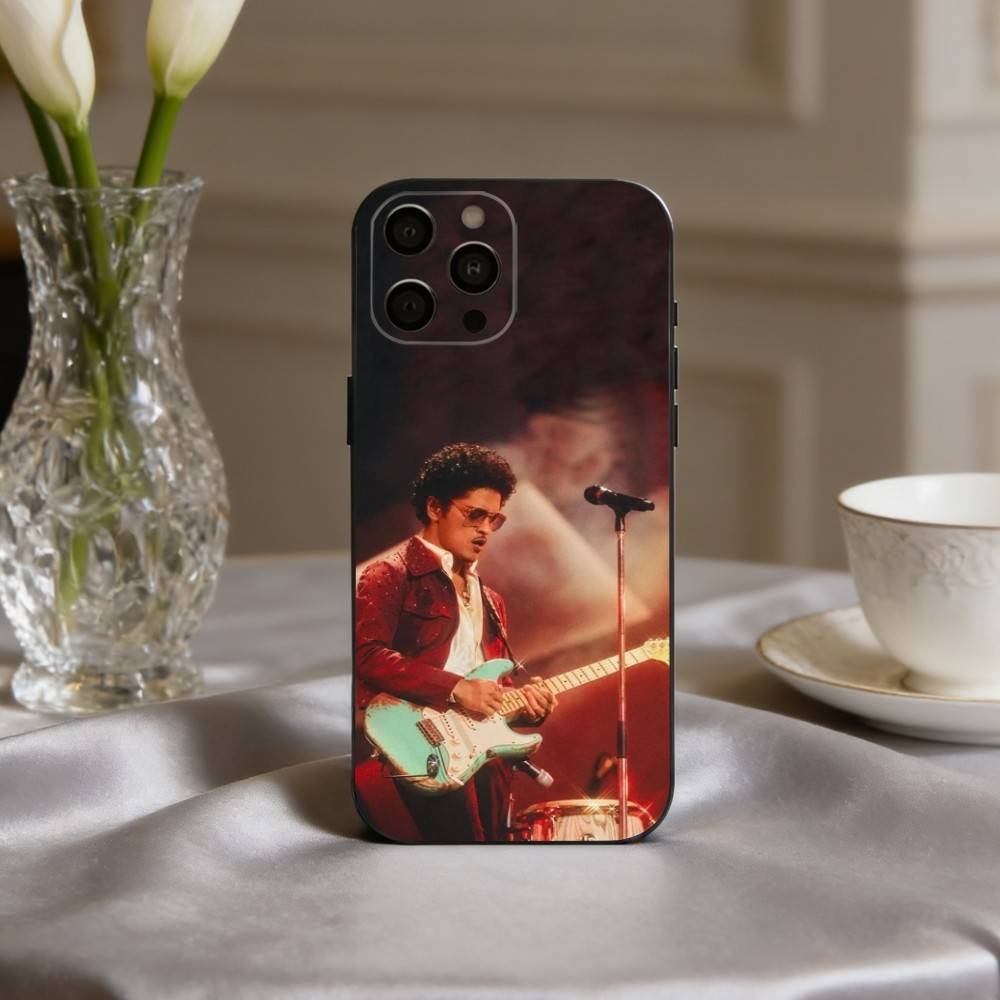 

B-Bruno-O M-MarsS Wallpaper Phone Case For iPhone 17,16,15,14,13,12,11 Plus,Pro Max,XS,Soft Silicone Black Cover iPhone16se4