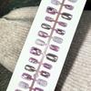 Magic Mirror Silver Purple Cat Eye Spicy Girl Y2K Handmade Short Wearable Nail Art Patches