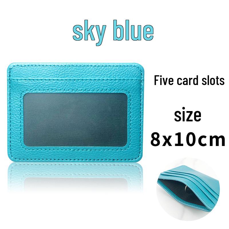 Creative Transparent Window Card Holder: Wear-Resistant, Scratch-Resistant, Large Capacity, Multifunctional PU Leather Document & Card Case.