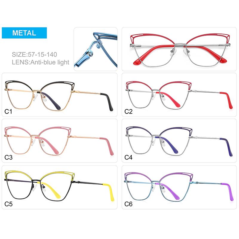 Fashion Candy Colors Cat Eye Glasses Women Transparent Computer Prescription -1 -2.25 -3.5 Anti Blue Light