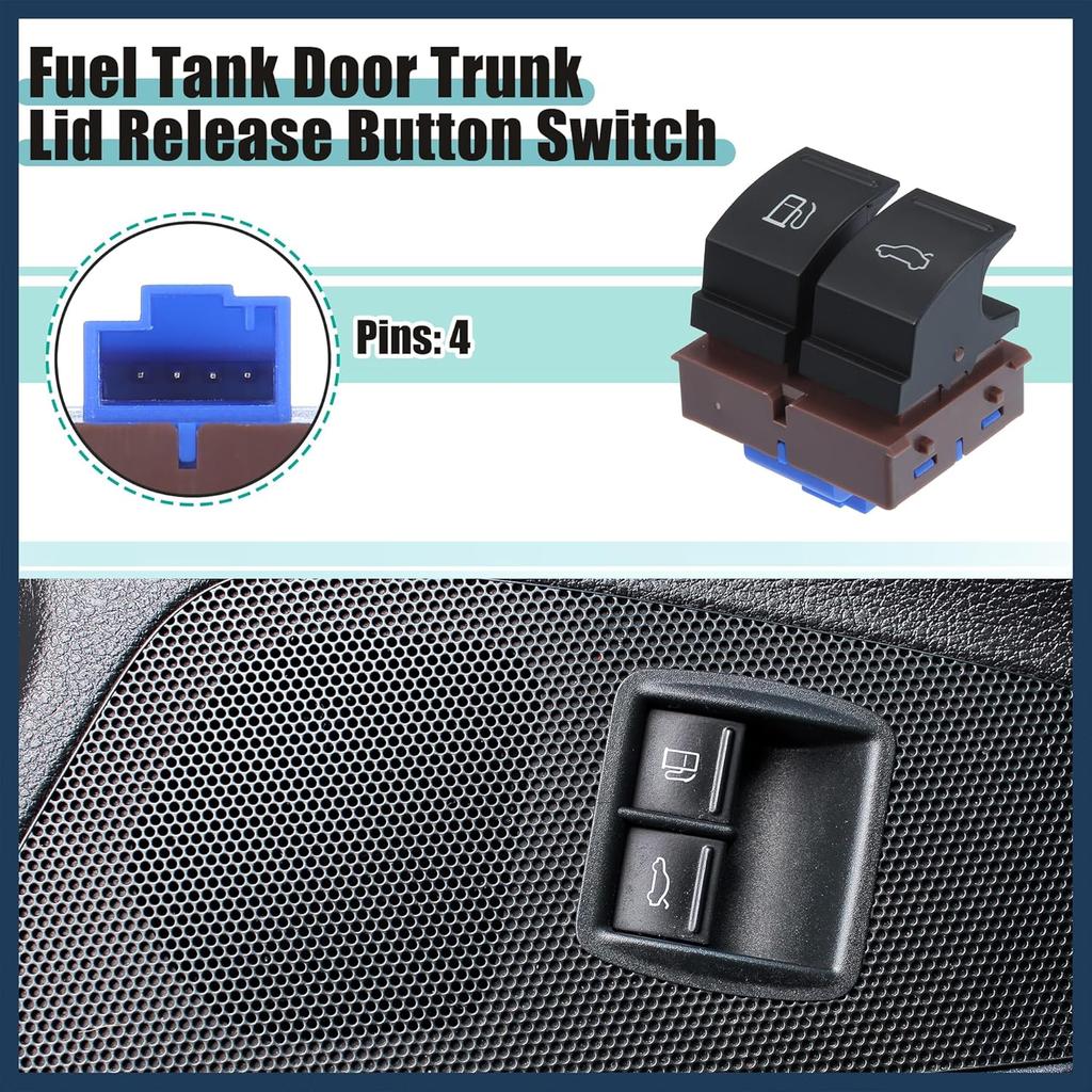 Fuel Door Trunk Lid Open Button Switch, Fuel Tank Door Trunk Lid Release Button Switch No.3C0959903B/3C0959903BREH for VW CC 2009-2017 Black, 1 Pc