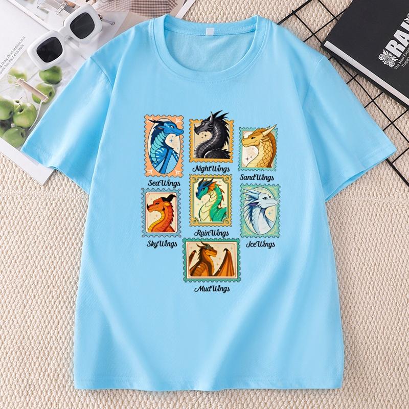 Wings of Fire Dračí Tričko Unisex Unisex Dračí Milovník Grafická Trička Ležérní Kulatý Výstřih Tištěné Krátký Rukáv Tričko Unisex Trička