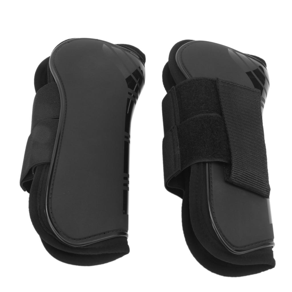 4pcs Horse Tendon Boots Protective Lightweight and Adjustable Boots for Horse JumpingBlack Set of 2 Front Leg Boots (M)