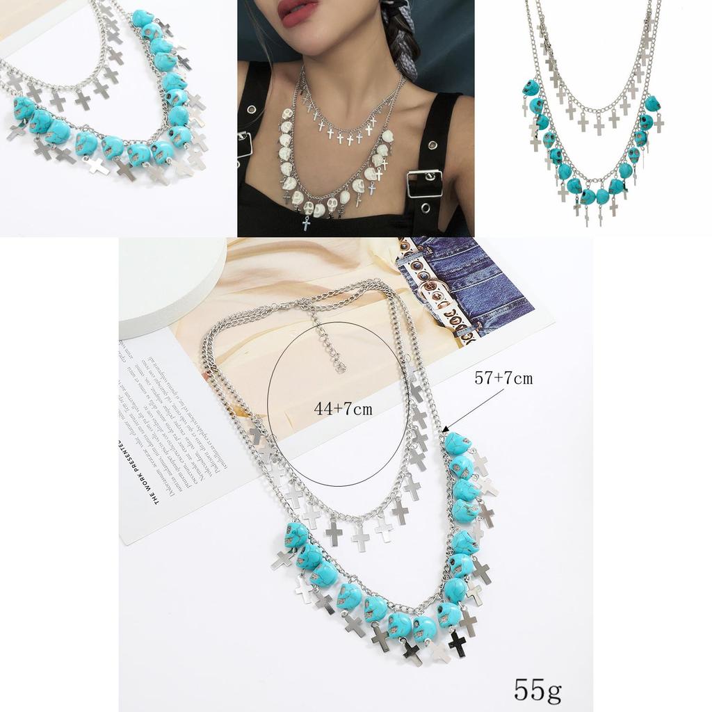 Skull Cross Jewelry With Electroplated Alloy Pendant For Halloween Accessories