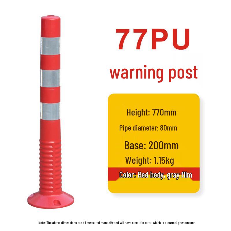 Reflective Elastic Traffic Bollard: PU Anti-Collision Post & Rubber Road Barrier
