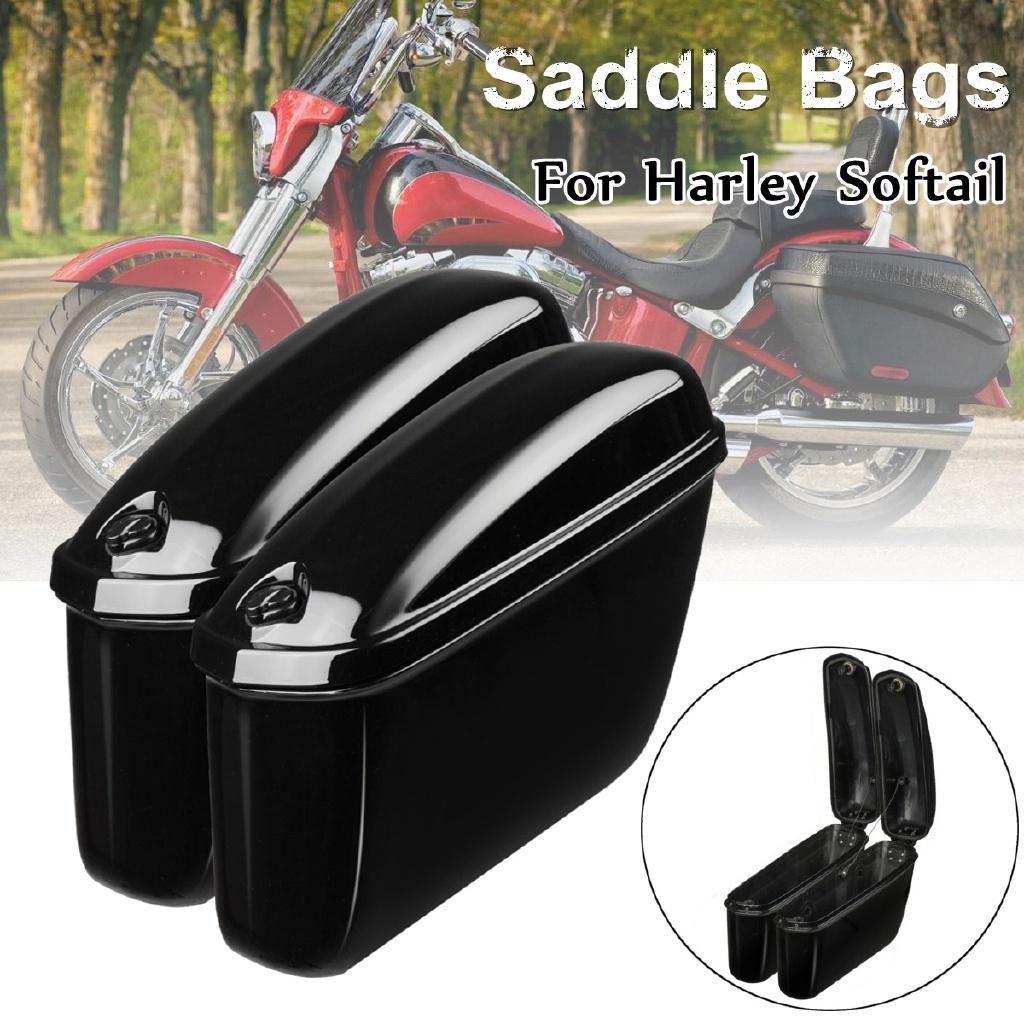 1 Paar Aufbewahrungs Hartbox Werkzeug Motorrad Satteltaschen Koffer Seite Gepäcktasche für Harley Softail Sportster