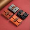 Pebbled PU Leather Card Holder Secure Buckle Closure Multiple Slots Soft Lightweight Pocket Wallet for Casual Daily Use