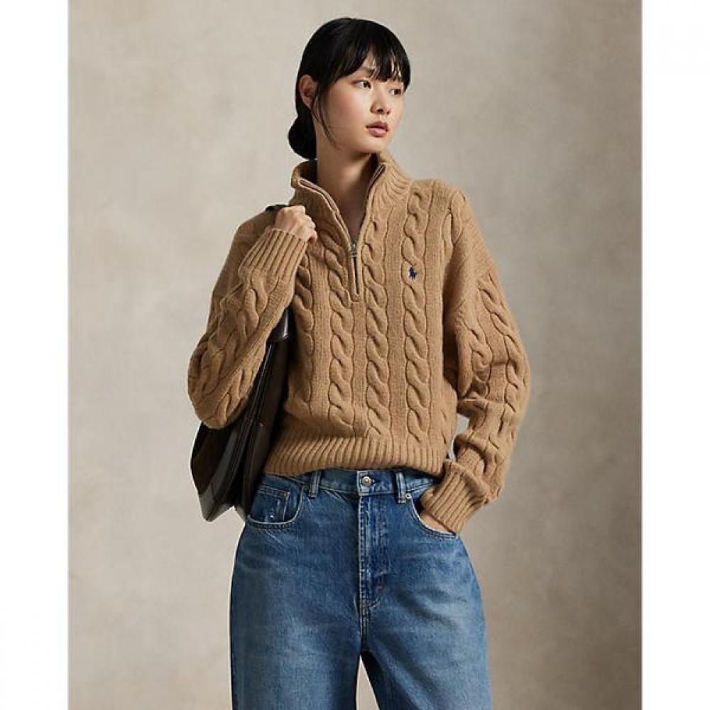 Polo Ralph Lauren Women S Cable Wool caShmere Half Zip Sweater  wmpoSwenc021315260 